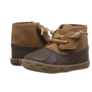 NWT Sperry Baby Size 2 Icestorm Crib Shoes Duck Boot Brown & Tan - Unisex (ABBA)